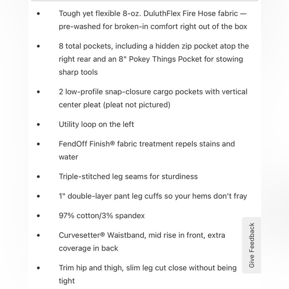 Duluth Flex Fire Hose black cargo pants women’s size 12 NWT - Picture 4 of 4